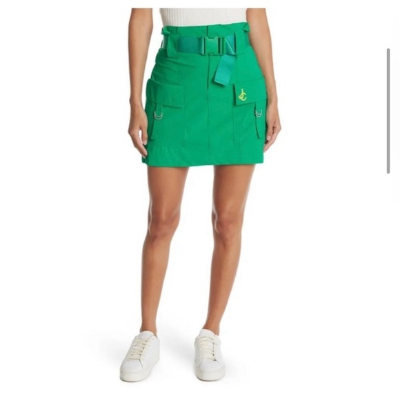BNWOT Juicy couture women’s Green Belted paperbag Skirt with cargo Pockets sizes - Picture 1 of 9